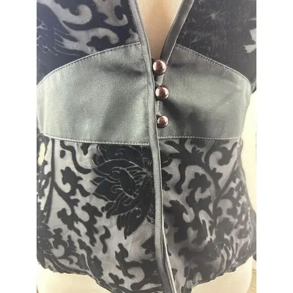 NWT Vintage Ever Beauty Jacket Black Velvet Size 10 Whimsigoth Dark Romantic - Picture 5 of 16